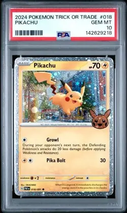 2024 POKEMON TRICK OR TRADE #018 PIKACHU PSA 10 - Image 1