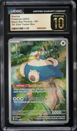 Pokemon Snorlax 051 Black Star Promo Scarlet Violet 151 ETB - CGC 10 PRISTINE - Image 1