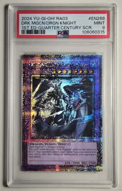 2024 YU-GI-OH! Dark Magician Dragon Knight RA03-EN268 QCR PSA 9 - Image 1