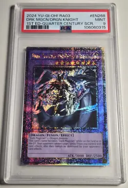 2024 YU-GI-OH! Dark Magician Dragon Knight RA03-EN268 QCR PSA 9 - Image 4