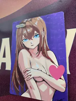 MTG Swamp Kurisu Makise Waifu Alter Hand Painted by BAZAYO 18+ Adult Art - Image 2