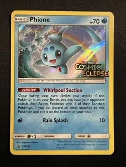 Phione SM Black Star Promo SM220 Prerelease Promo Pokemon TCG Sun & Moon - Image 1