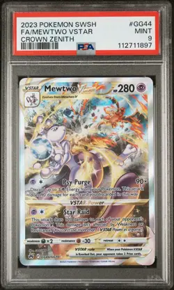 2023 Pokemon Mewtwo VSTAR GG44 Crown Zenith PSA 9 - Image 1
