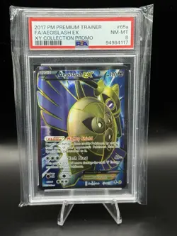 2017 POKEMON XY COLLECTION PROMO AEGISLASH EX #65a FULL ART - PSA 8 - Image 1