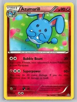 Azumarill 103/160 Primal Clash Pokemon TCG Fairy Type Stage 1 Aqua Rabbit Rare - Image 1