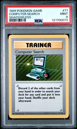 1999 POKEMON BASE SET SHADOWLESS #71 COMPUTER SEARCH PSA 9 - Image 1