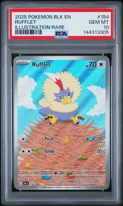 PSA 10 Rufflet 154/086 Illustration Rare Black Bolt GEM MINT Pokemon - Image 1