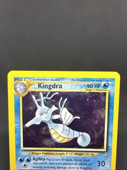 Vintage Pokemon TCG Kingdra 8/111 Neo Genesis Unlimited Holo Rare Holographic - Image 3