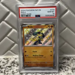 2024 POKEMON PAF EN-PALDEAN FATES SHINY RARE #173 RIOLU PSA 10 - Image 1