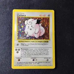 Pokemon TCG Clefairy Base Set 5/102 Shadowless Holo Rare MP - Image 1