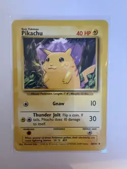 Pokemon TCG Pikachu Base Set 58/102 Regular Unlimited Common - Image 1