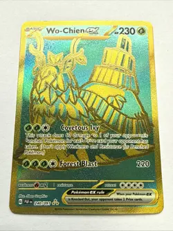 Wo-Chien ex Full Art Gold HR 240/091 Pokemon TCG Paldean Fates Gold Hyper Rare - Image 1