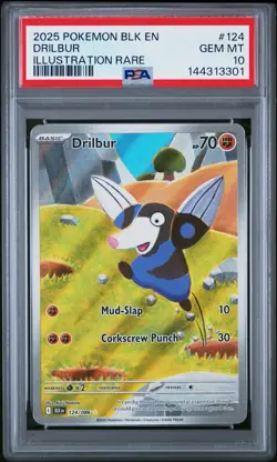 PSA 10 Drilbur 124/086 Illustration Rare Black Bolt GEM MINT Pokemon - Image 1