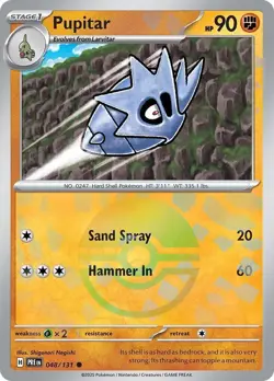 Pupitar (Poke Ball Pattern) PRE 048/131 Pokemon SV: Prismatic Evolutions Comm... - Image 1