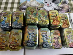 POKEMON TCG PRISMATIC EVOLUTIONS MINI TINS (NO PACKS) - LOT OF 35 - Image 1
