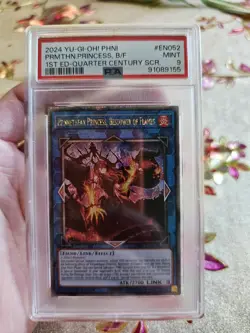 YUGIOH PROMETHEAN PRINCESS BESTOWER OF FLAMES QCR PSA 9 - Image 1