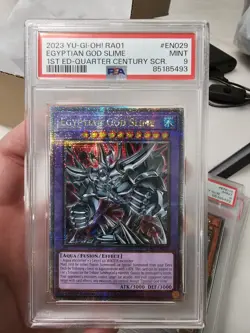 YU-GI-OH! PSA 9 Egyptian God Slime 1st Edition 25TH QUARTER CENTURY RARE. - Image 1