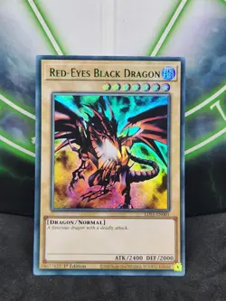 Yugioh Red-Eyes Black Dragon LDS1-EN001 Green Ultra Rare 1st Edition NM - Image 1