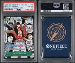 2026 One Piece Azure Sea's Seven Dracule Mihawk Manga Alt Art #OP14-119 PSA 10 - Image 3