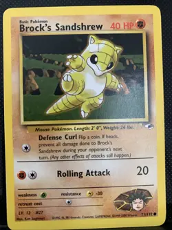 Pokemon TCG Brock's Sandshrew Gym Heroes 71/132 Unlimited Card Ken Sugimori - Image 1