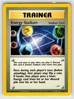 Energy Stadium 99/105 2002 Neo Destiny Pokemon Card WOTC Trainer - Nm/Vlp - Image 1