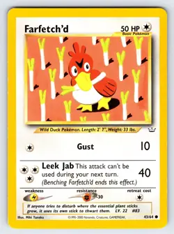 Farfetch'd 43/64 Neo Revelation Pokemon Card TCG Nintendo Vintage WOTC - Lp - Image 1