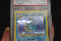 Misty’s Seadra 9/132 Gym Heroes 2000 Prerelease Holo Pokemon Card MINT PSA 9 - Image 4
