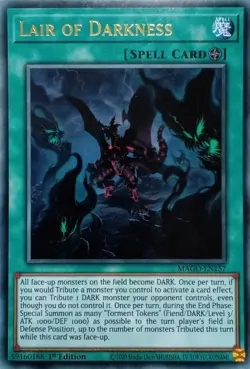 MAGO-EN157 LAIR OF DARKNESS RARE 1ST EDITION YuGiOh CARD - Image 1