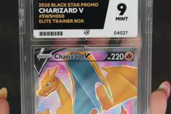 Charizard V SWSH050 Black Star Promo Full Art 2020 ETB Pokemon Card MINT ACE 9 - Image 3