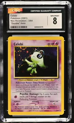 CGC 8 Celebi 2001 Neo Revelation 3/64 "Double" Holo Pokemon Card - Image 1