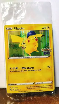 POKEMON PIKACHU 028/078 HOLO RARE POKEMON GO STORE PROMO CARD SEALED - Image 1