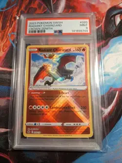 Radiant Charizard Crown Zenith Card 020/159 PSA 9 Fresh Grade - Image 1