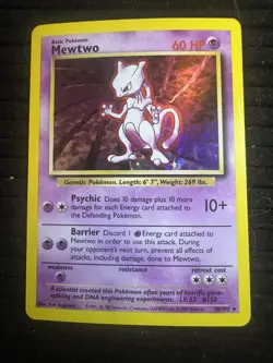 Pokemon 1st Edition Mewtwo Holo Vintage Card 1999 - Image 3