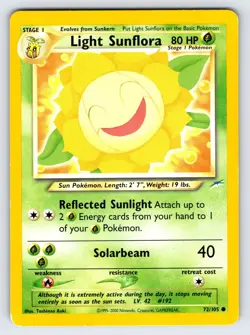Light Sunflora 72/105 2002 Neo Destiny Pokemon Card TCG Nintendo WOTC Vintage Mp - Image 1