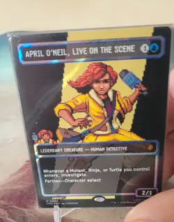 PIXEL April O'Neil, Live on the Scene Borderless Surge TMNT magic the gathering - Image 1