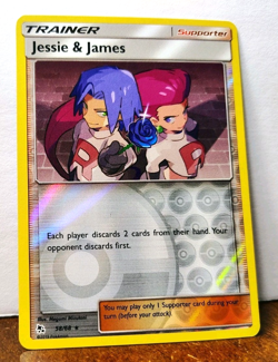 POKEMON JESSIE & JAMES 58/68 REVERSE HOLO RARE HIDDEN FATES LP-NM - Image 1