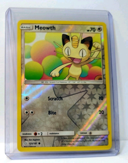 POKEMON MEOWTH 125/181 REVERSE HOLO SUN & MOON TEAM UP LP - Image 5