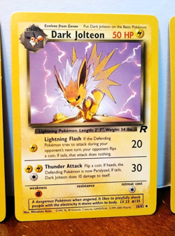 POKEMON TEAM ROCKET EEVEELUTIONS DARK FLAREON 35/82 JOLTEON 38/82 VAPOREON 45/82 - Image 3