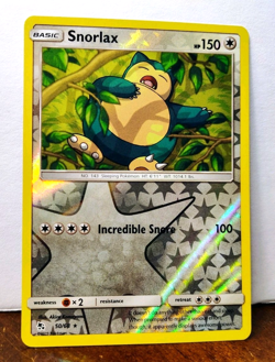 POKEMON SNORLAX 50/68 REVERSE HOLO RARE HIDDEN FATES LP - Image 1