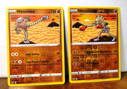 POKEMON HITMONLEE 094/202 & HITMONCHAN 095/202 REVERSE HOLOS SWORD & SHIELD NM - Image 1