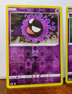 POKEMON GASTLY 055/198 & HAUNTER 056/198 REVERSE HOLO CHILLING REIGN - Image 2