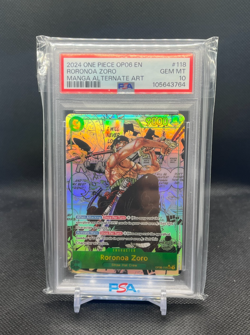 2024 One Piece Wings of The Captain Roronoa Zoro Rare Manga Art #OP06-118 PSA 10 - Image 1