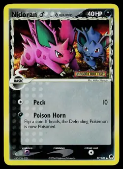 Pokemon Card - Nidoran M Dragon Frontiers 57/101 Common Reverse Holo Stamped - Image 1
