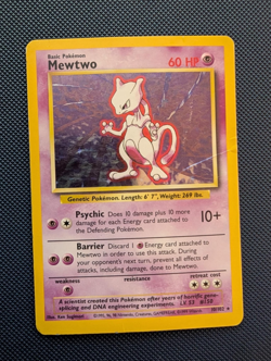 WOTC Pokemon TCG Mewtwo 10/102 - English Base Set Holo Raw Card | MP - Image 2