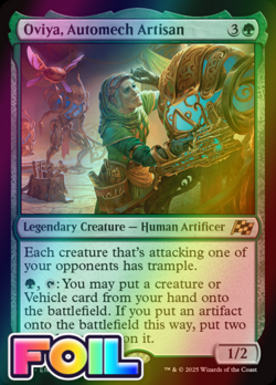 x1 Oviya, Automech Artisan DFT Aetherdrift MTG 173 FOIL RARE M/NM 1x - Image 1