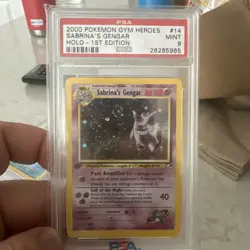 2000 POKEMON GYM HEOES — PSA 9 — SABRINA'S GENGAR – HOLO 1ST EDITION #14 - Image 1