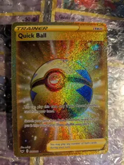 Pokemon - Quick Ball 216/202 - Full Art Gold Secret Rare Holo - Sword & Shield - Image 1
