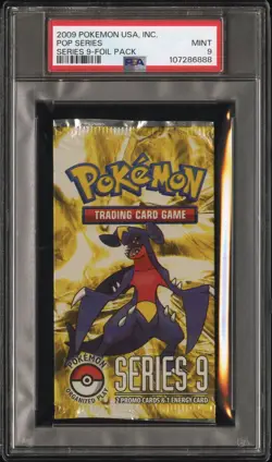 2009 Pokemon Pop Series 9 sealed booster pack graded PSA 9 MINT 107286888 - Image 1