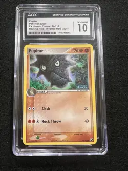Pokemon Pupitar Stamped Reverse Holo 70/115 from Unseen Forces in a CGC 10! - Image 1