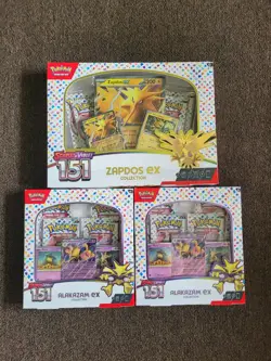 Pokemon TCG Scarlet & Violet 151 Zapdos EX Collection Box Sealed + 2 Alakazam ex - Image 1